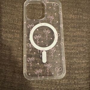 Clear and Pink Bow Phone Case
iPhone 15 pro max